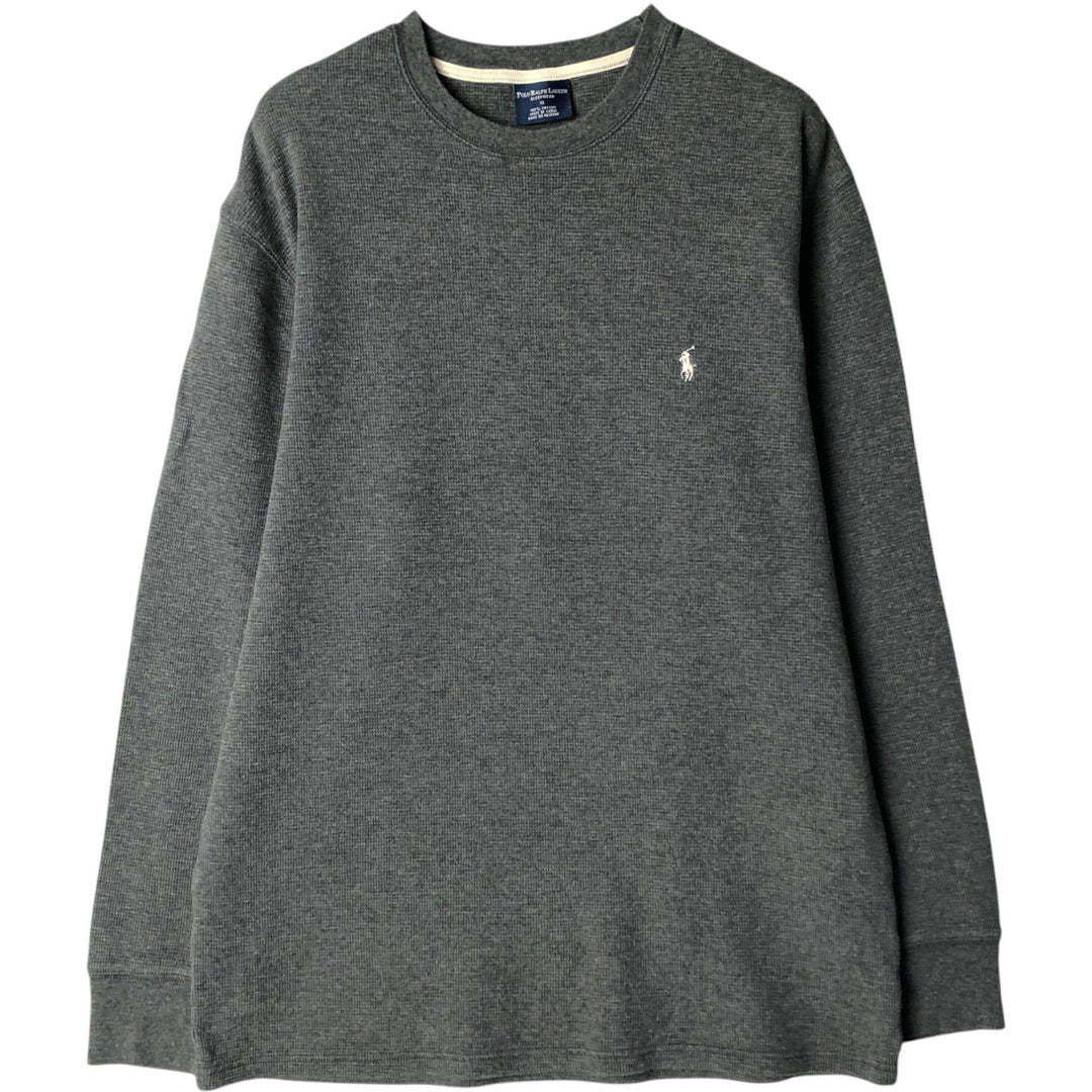Ralph Lauren POLO RALPH LAUREN SLEEPWEAR Thermal Long T-shirt Waffle Men's XL cotton gray type Vintage Second Hand