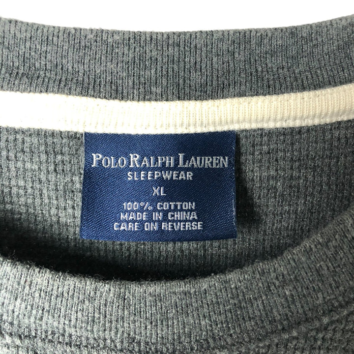Ralph Lauren POLO RALPH LAUREN SLEEPWEAR Thermal Long T-shirt Waffle Men's XL cotton gray type Vintage Second Hand