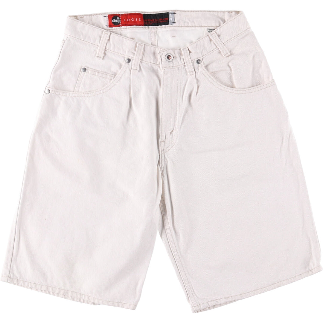 Vintage Levi's Silver Tab Loose Denim Shorts, Half Pants, Made in USA, Men's Size W31 cotton white type Vintage Second Hand