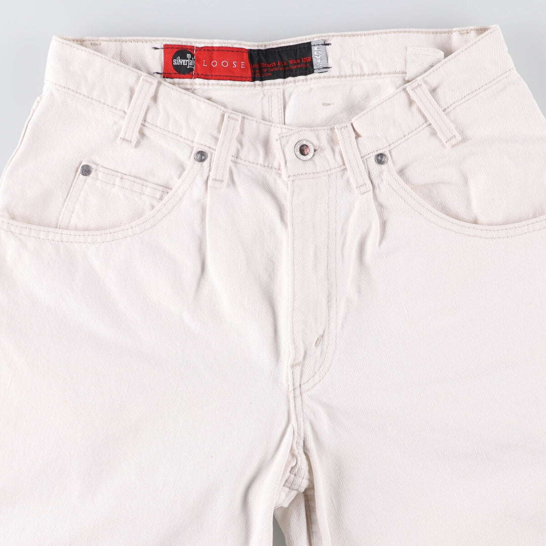 Vintage Levi's Silver Tab Loose Denim Shorts, Half Pants, Made in USA, Men's Size W31 cotton white type Vintage Second Hand