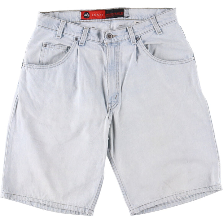 90'S Vintage Levi's Silver Tab Loose Denim Shorts, Made in USA, Men's Size 34 cotton Blue type light blue Vintage Second Hand