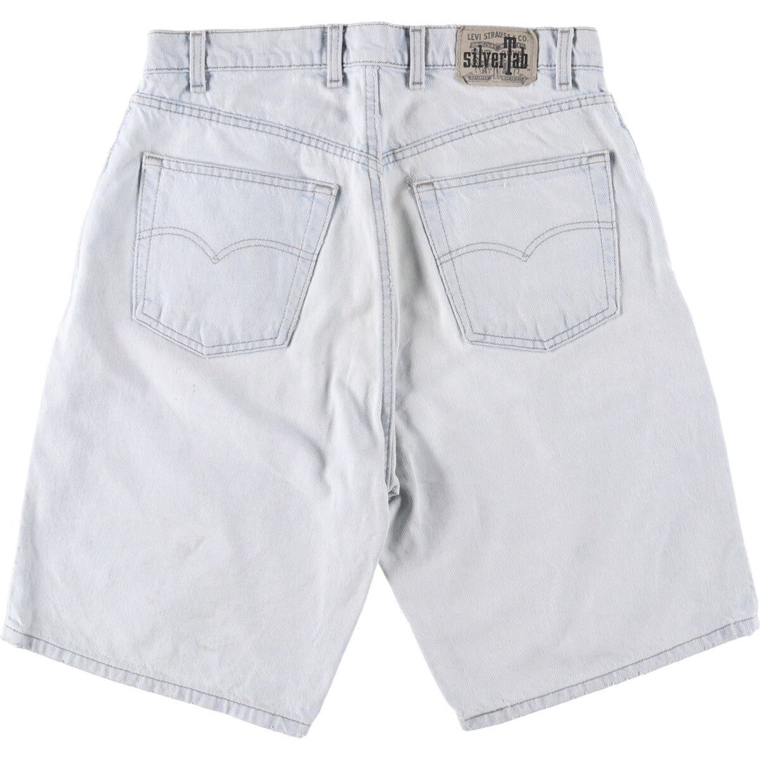 90'S Vintage Levi's Silver Tab Loose Denim Shorts, Made in USA, Men's Size 34 cotton Blue type light blue Vintage Second Hand