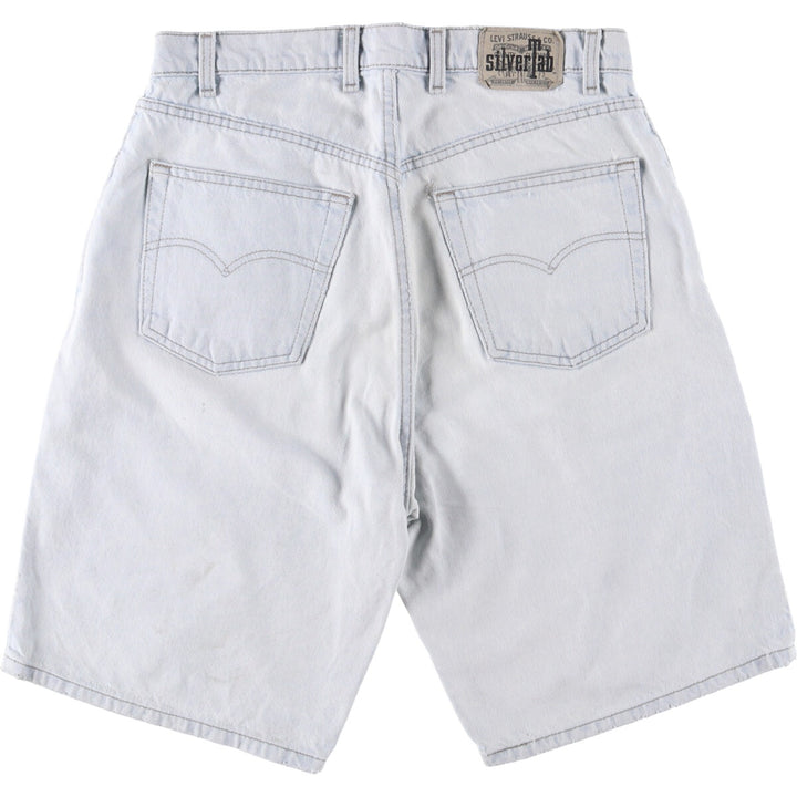90'S Vintage Levi's Silver Tab Loose Denim Shorts, Made in USA, Men's Size 34 cotton Blue type light blue Vintage Second Hand