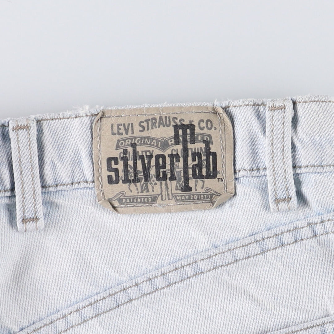 90'S Vintage Levi's Silver Tab Loose Denim Shorts, Made in USA, Men's Size 34 cotton Blue type light blue Vintage Second Hand
