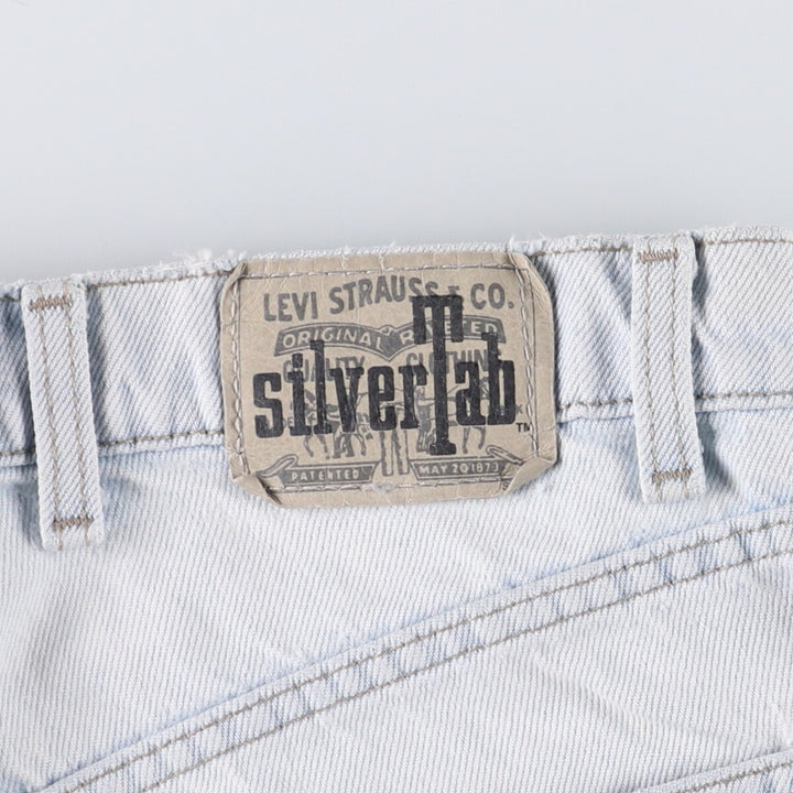90'S Vintage Levi's Silver Tab Loose Denim Shorts, Made in USA, Men's Size 34 cotton Blue type light blue Vintage Second Hand