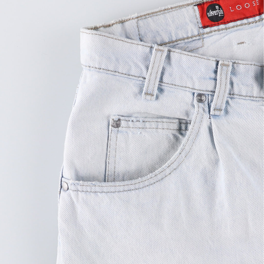 90'S Vintage Levi's Silver Tab Loose Denim Shorts, Made in USA, Men's Size 34 cotton Blue type light blue Vintage Second Hand