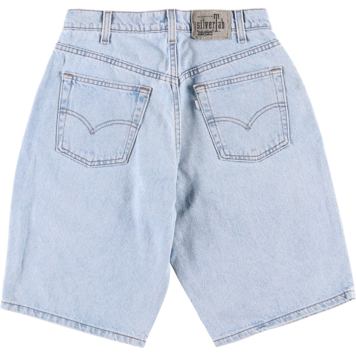 90'S Levi's Silver Tab Loose Fit Denim Shorts, Made in USA, Men's Size W31, Vintage cotton Blue type light blue Vintage Second Hand