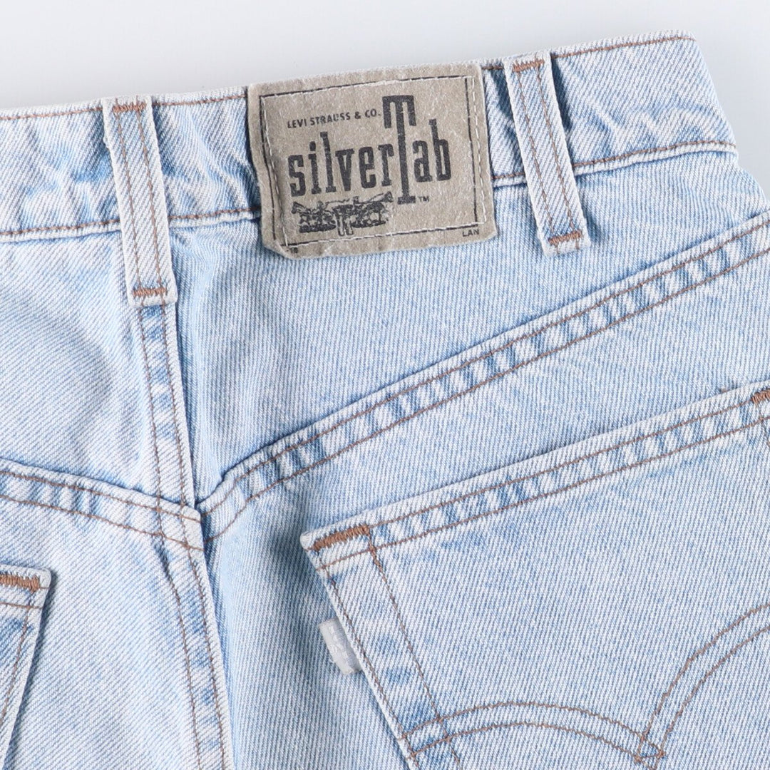 90'S Levi's Silver Tab Loose Fit Denim Shorts, Made in USA, Men's Size W31, Vintage cotton Blue type light blue Vintage Second Hand