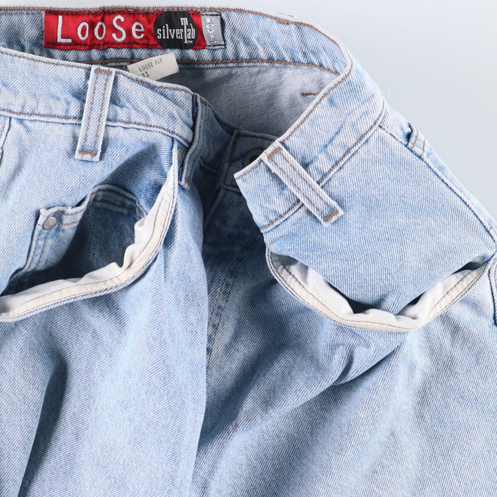 90'S Levi's Silver Tab Loose Fit Denim Shorts, Made in USA, Men's Size W31, Vintage cotton Blue type light blue Vintage Second Hand