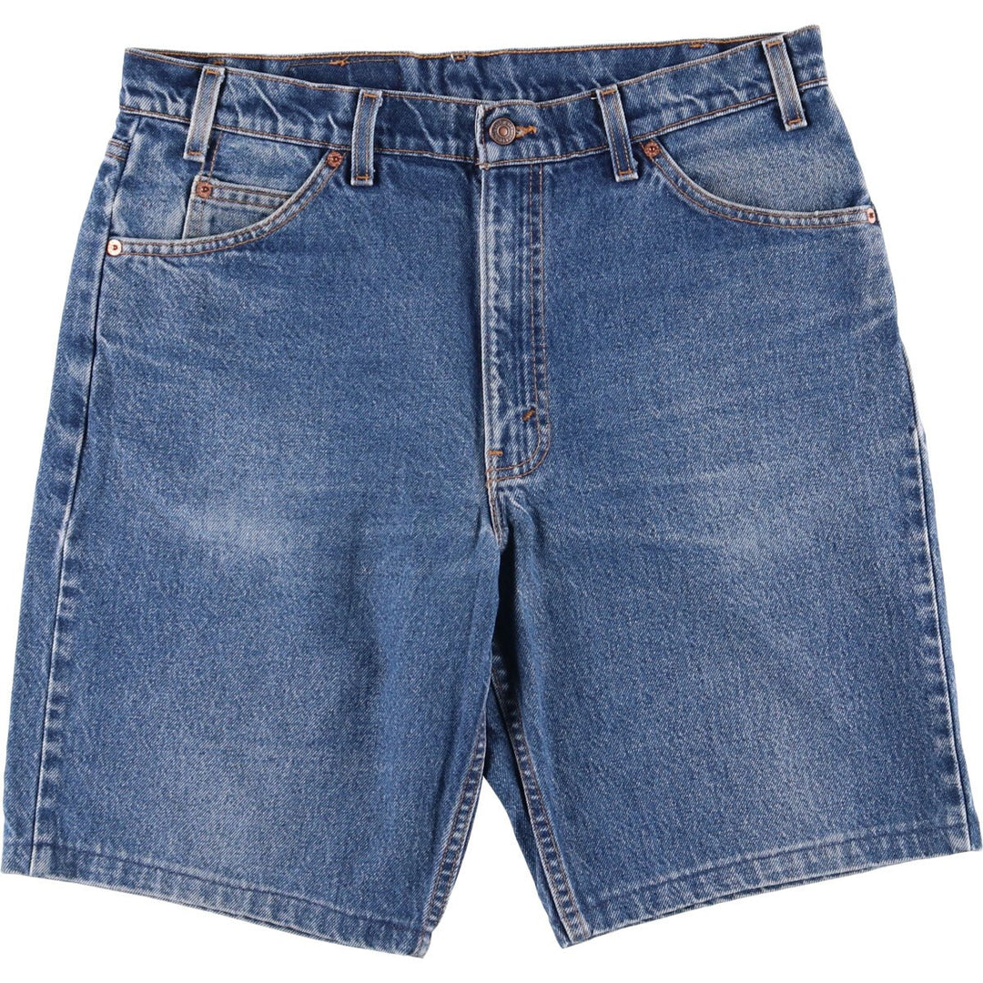 90'S Levi's 550 Relaxed Fit Orange Tab Denim Shorts Made in USA Men's W36 Vintage cotton blue type Vintage Second Hand