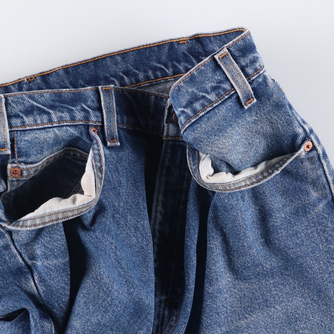 90'S Levi's 550 Relaxed Fit Orange Tab Denim Shorts Made in USA Men's W36 Vintage cotton blue type Vintage Second Hand