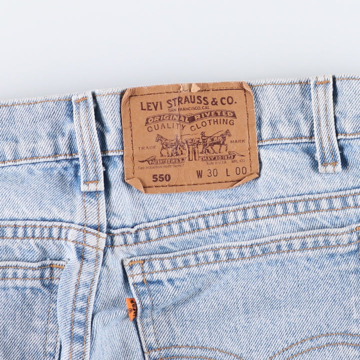 Levi's 36550-0214 Orange Tab Denim Shorts, Made in USA, Men's Size W30, Vintage cotton Blue type light blue Vintage Second Hand