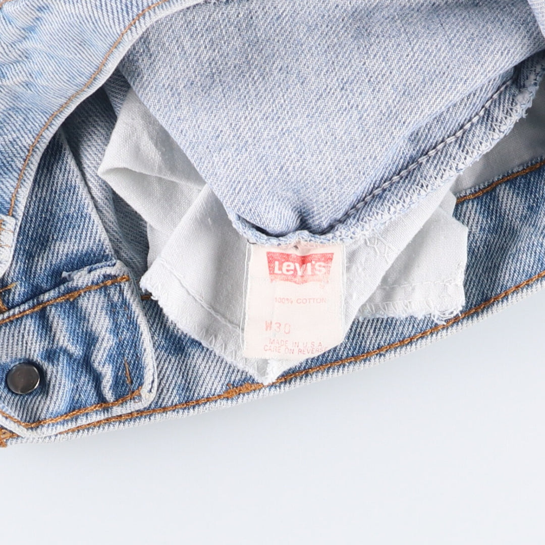 Levi's 36550-0214 Orange Tab Denim Shorts, Made in USA, Men's Size W30, Vintage cotton Blue type light blue Vintage Second Hand