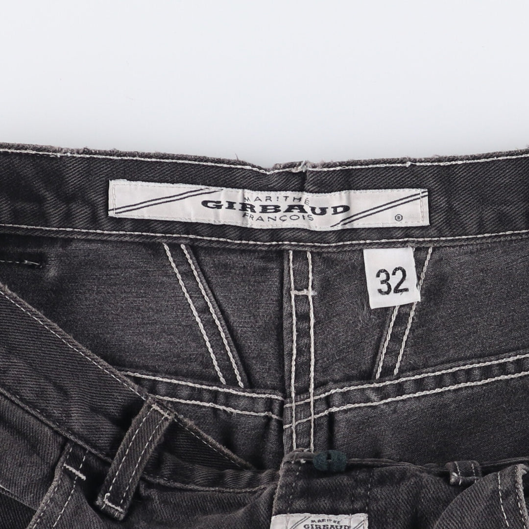 Marithe Francois Girbaud Men's Black Denim Shorts, Size W33 unclear black type Vintage Second Hand