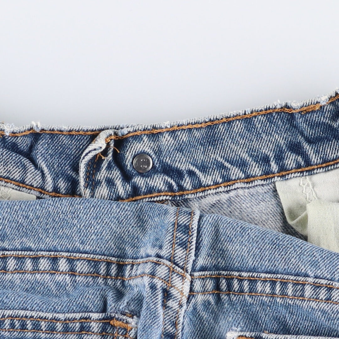 90'S Levi's 565 Wide Leg Denim Shorts with Orange Tab, Made in USA, Men's Size W33, Vintage cotton blue type Vintage Second Hand