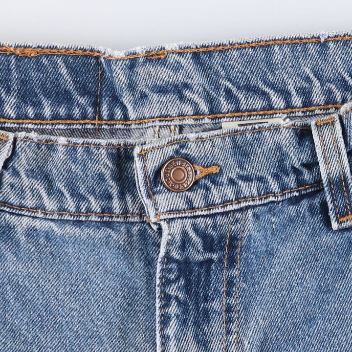 90'S Levi's 565 Wide Leg Denim Shorts with Orange Tab, Made in USA, Men's Size W33, Vintage cotton blue type Vintage Second Hand