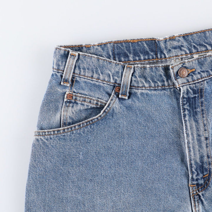 90'S Levi's 565 Wide Leg Denim Shorts with Orange Tab, Made in USA, Men's Size W33, Vintage cotton blue type Vintage Second Hand