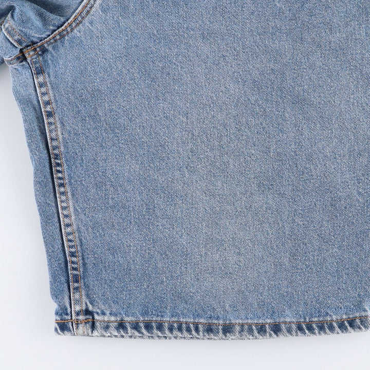 90'S Levi's 565 Wide Leg Denim Shorts with Orange Tab, Made in USA, Men's Size W33, Vintage cotton blue type Vintage Second Hand