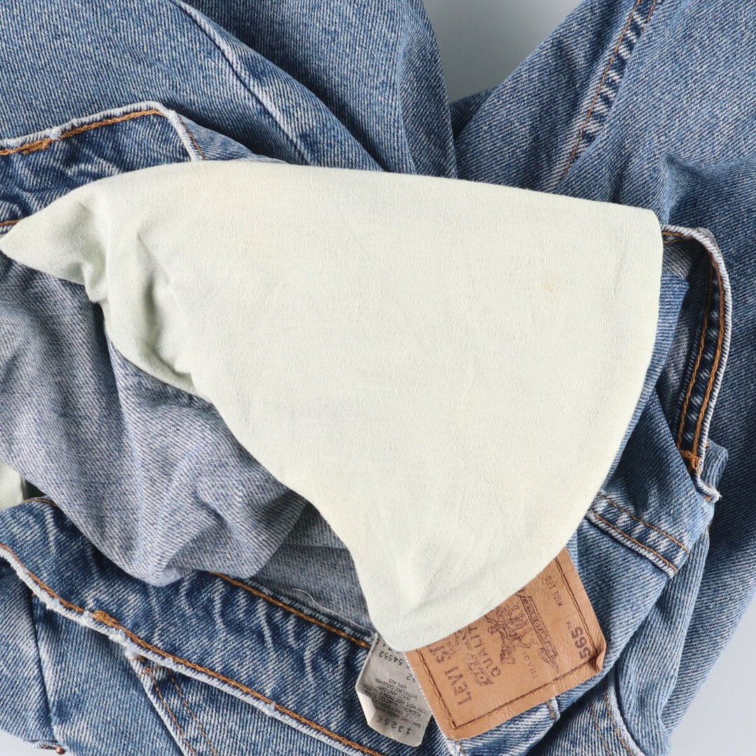 90'S Levi's 565 Wide Leg Denim Shorts with Orange Tab, Made in USA, Men's Size W33, Vintage cotton blue type Vintage Second Hand