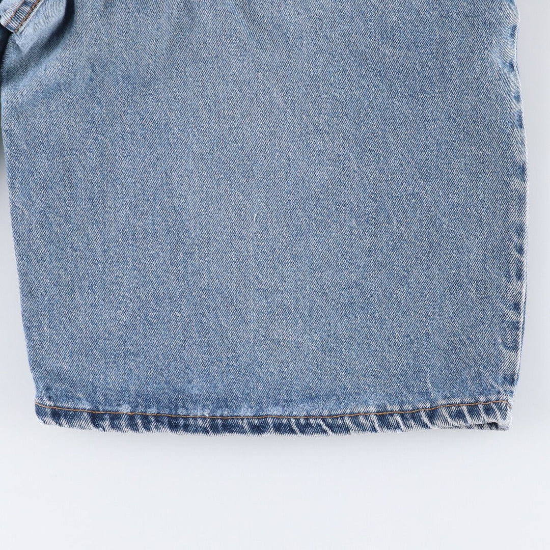 90'S Levi's 565 Wide Leg Denim Shorts with Orange Tab, Made in USA, Men's Size W33, Vintage cotton blue type Vintage Second Hand