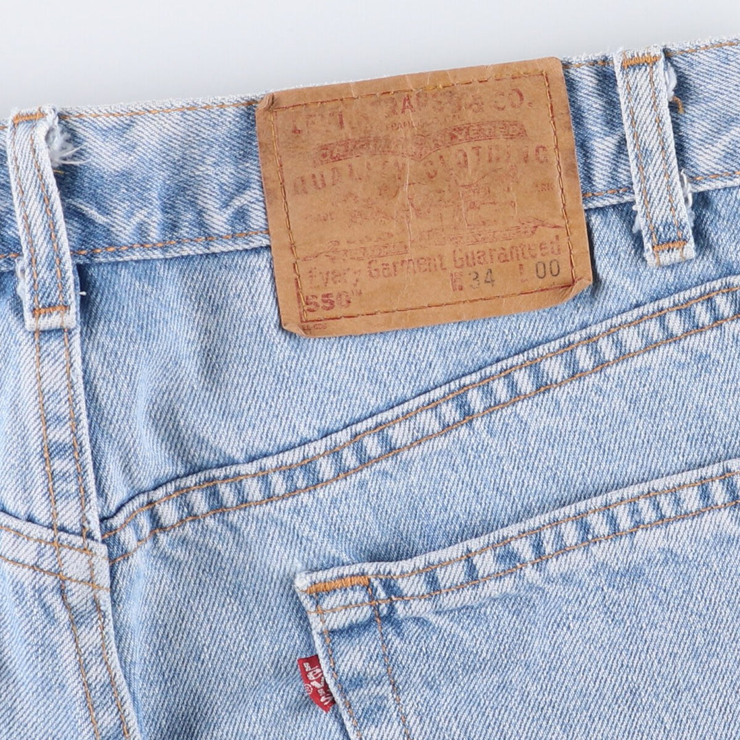 90'S Levi's 550 Relaxed Fit Denim Shorts, Made in USA, Men's W33 (approx.), Vintage. cotton blue type Vintage Second Hand