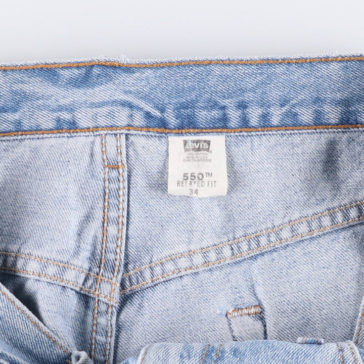 90'S Levi's 550 Relaxed Fit Denim Shorts, Made in USA, Men's W33 (approx.), Vintage. cotton blue type Vintage Second Hand