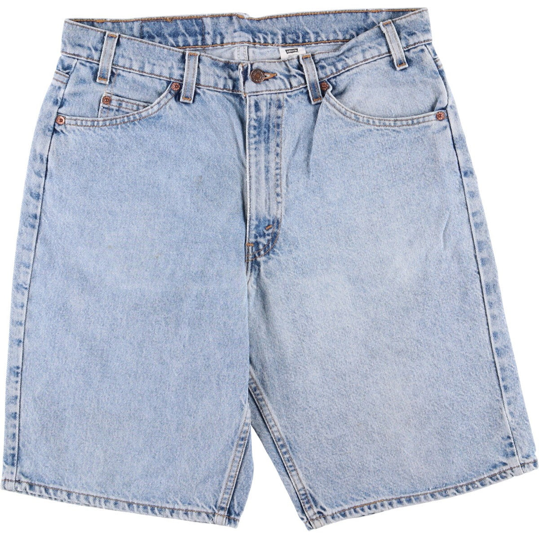 90'S Levi's 550 Relaxed Fit Denim Shorts with Orange Tab, Made in USA, Men's Size 34 cotton blue type Vintage Second Hand