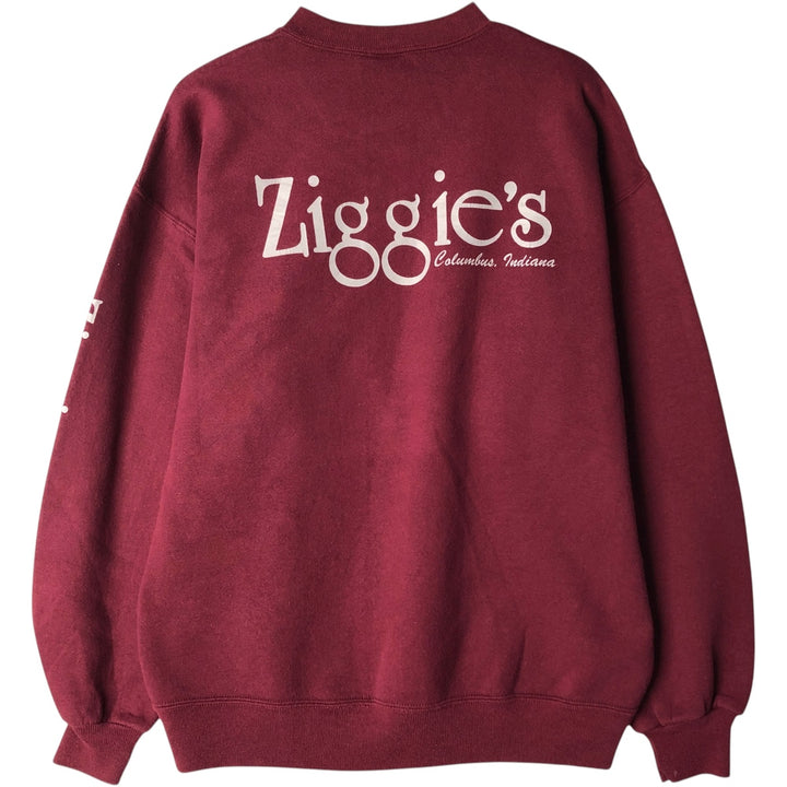 Vintage 80s-90'S Jerzees Super Sweats printed sweatshirt, made in the USA, size L, men's cotton wine-red Vintage Second Hand