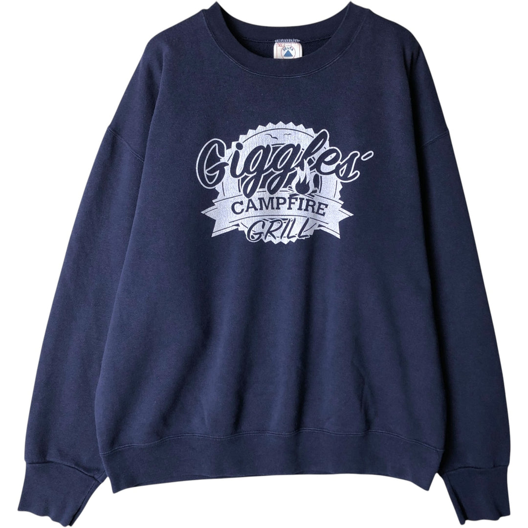 Vintage 90'S Delta Fifty-Fifty print sweatshirt, Made in USA, Men's XL polyester navy blue type Vintage Second Hand
