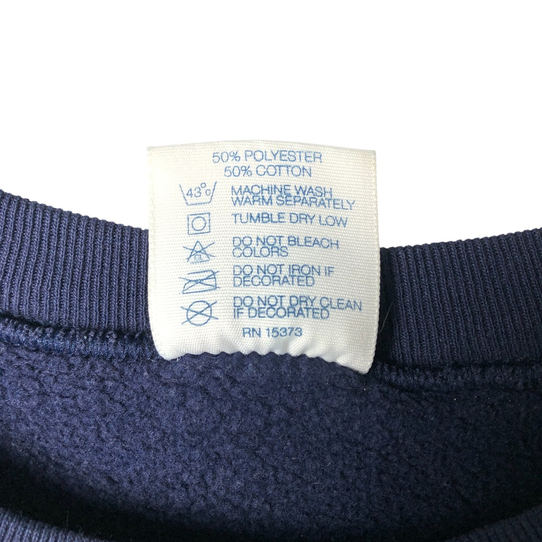 Vintage 90'S Delta Fifty-Fifty print sweatshirt, Made in USA, Men's XL polyester navy blue type Vintage Second Hand