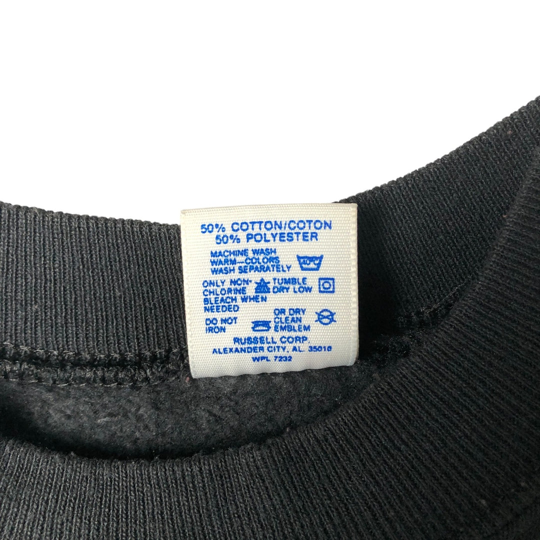 Vintage 80s-90'S Jerzees printed sweatshirt, sweatshirt, made in USA, men's XL size cotton black type Vintage Second Hand