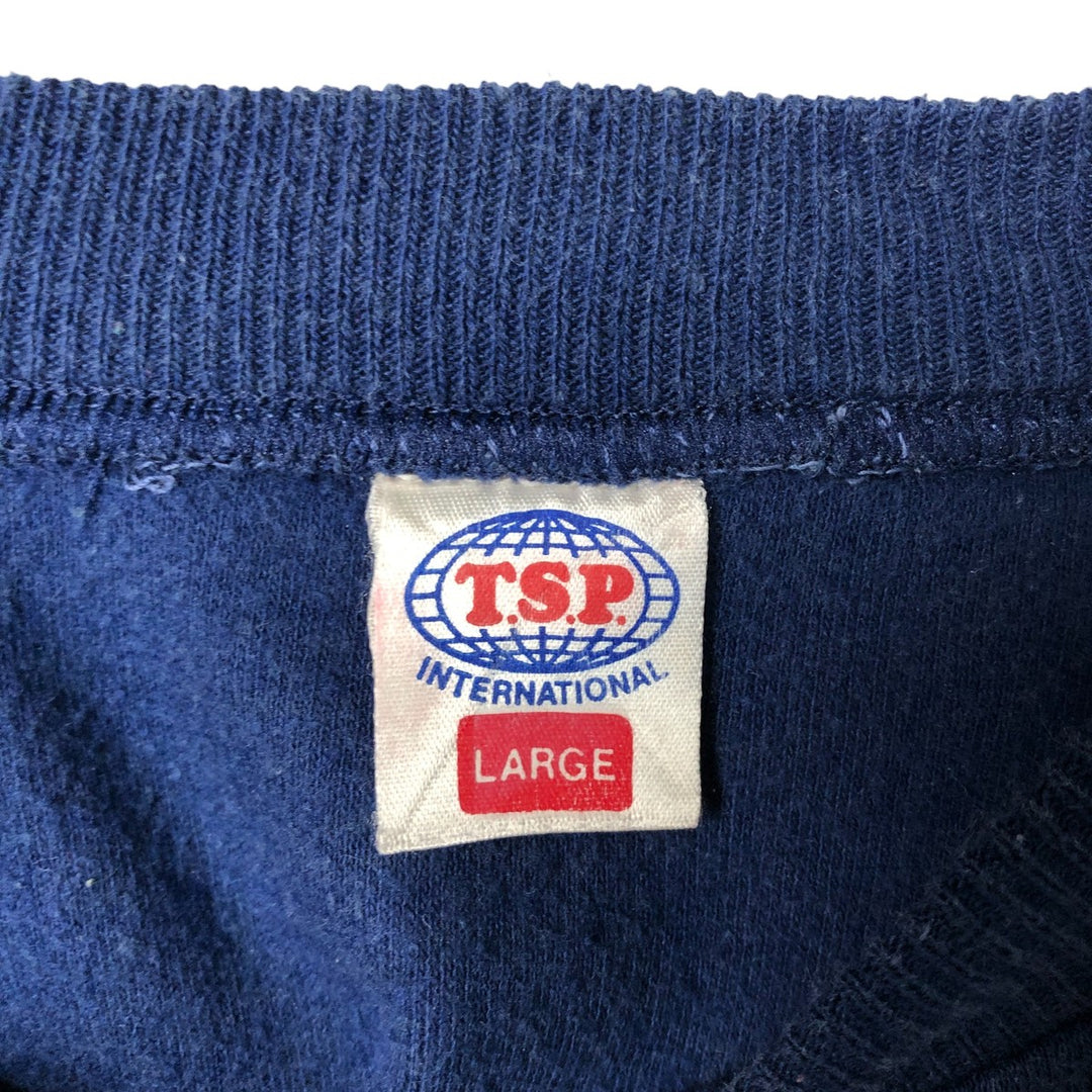 Vintage 1980'S TSP INTERNATIONAL printed sweatshirt, men's size L cotton Navy blue Vintage Second Hand