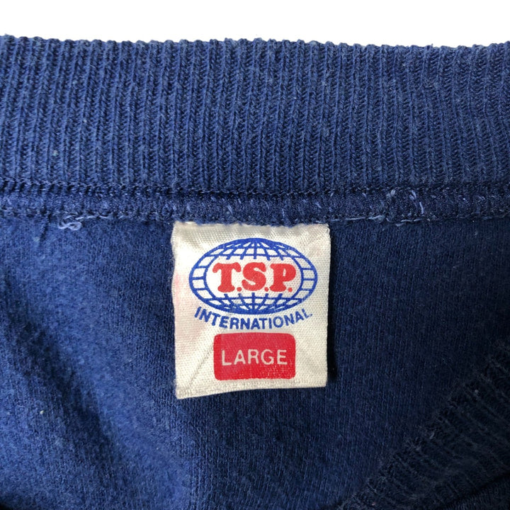 Vintage 1980'S TSP INTERNATIONAL printed sweatshirt, men's size L cotton Navy blue Vintage Second Hand