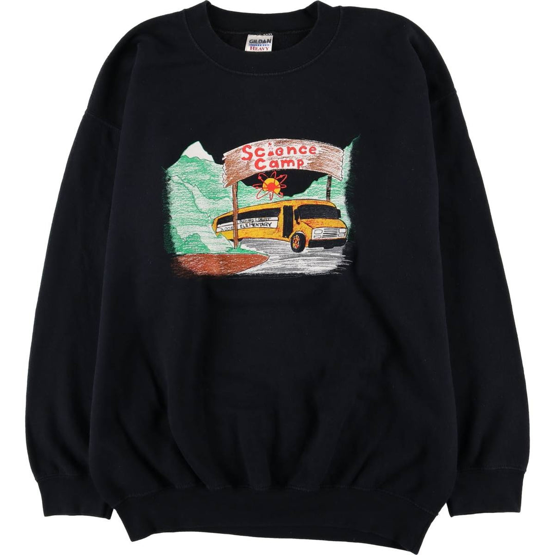 2000'S Gildan printed sweatshirt, men's size L cotton black type Vintage Second Hand