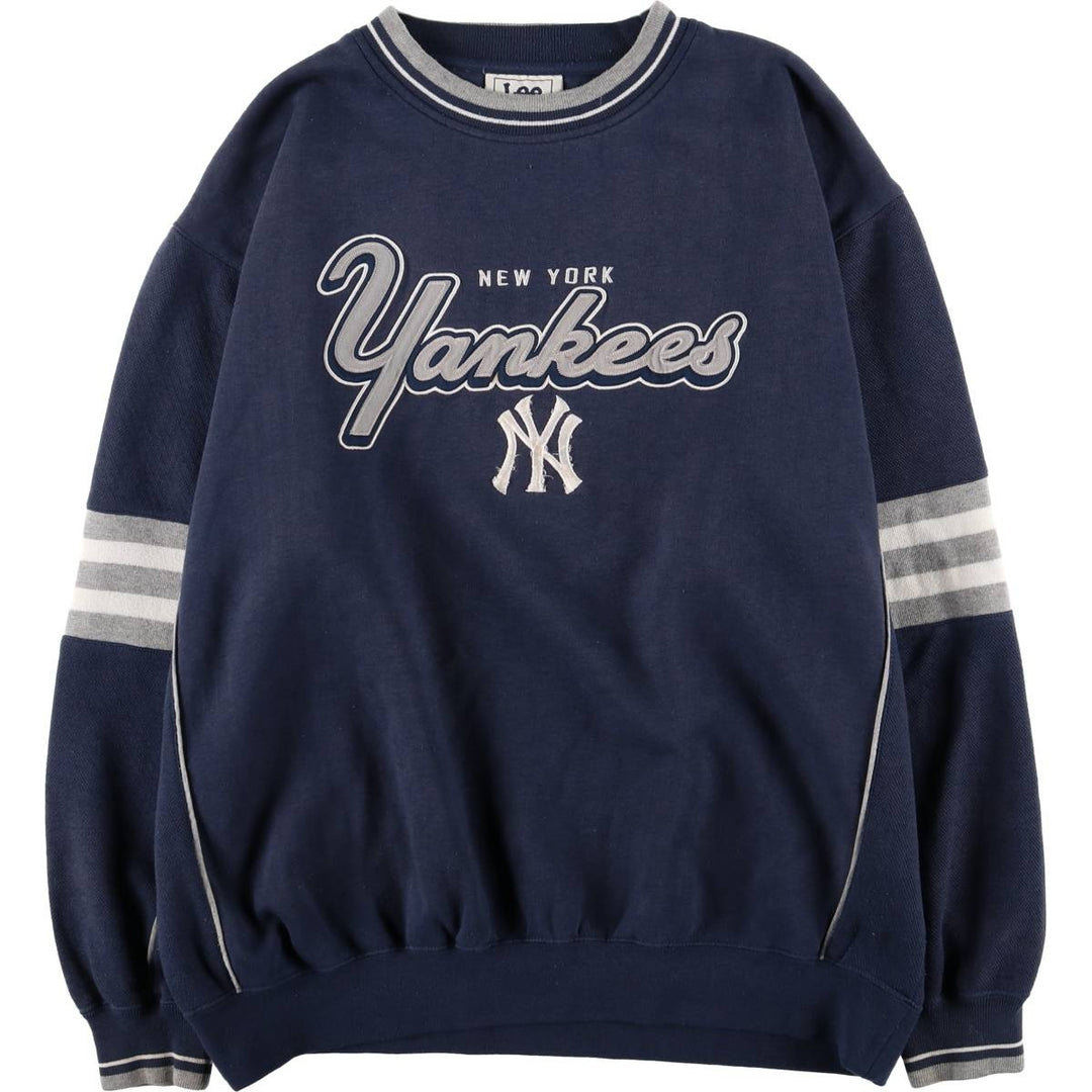 90'S Lee SPORT New York Yankees Logo Sweatshirt, Men's L Size Vintage unclear navy blue type Vintage Second Hand