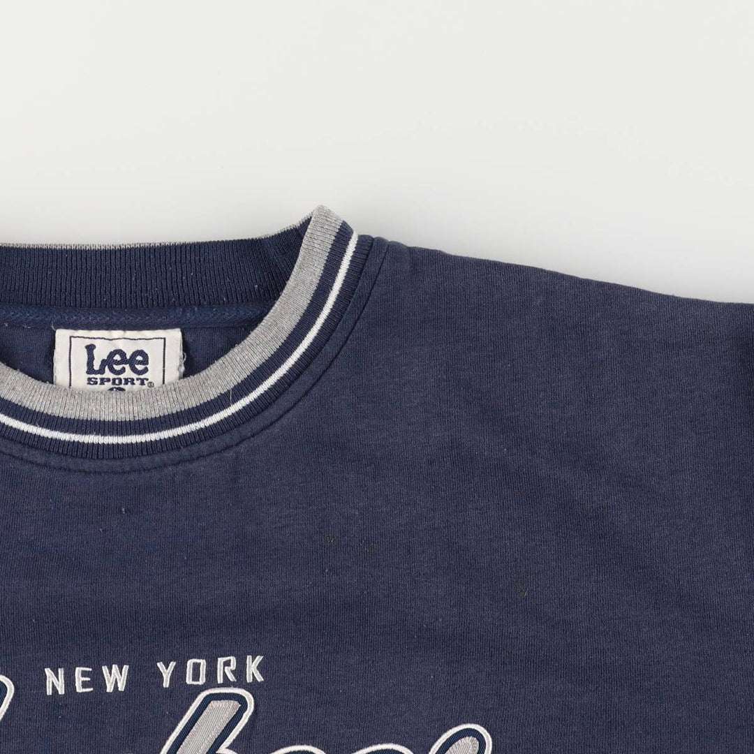 90'S Lee SPORT New York Yankees Logo Sweatshirt, Men's L Size Vintage unclear navy blue type Vintage Second Hand