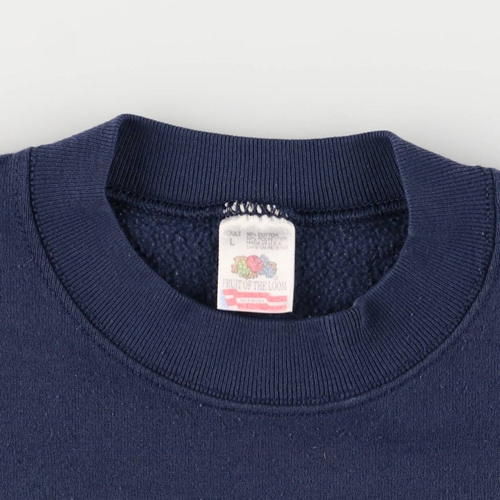 Vintage 90'S Fruit of the Loom American Royal print sweatshirt, made in the USA, size L, men's cotton navy blue type Vintage Second Hand