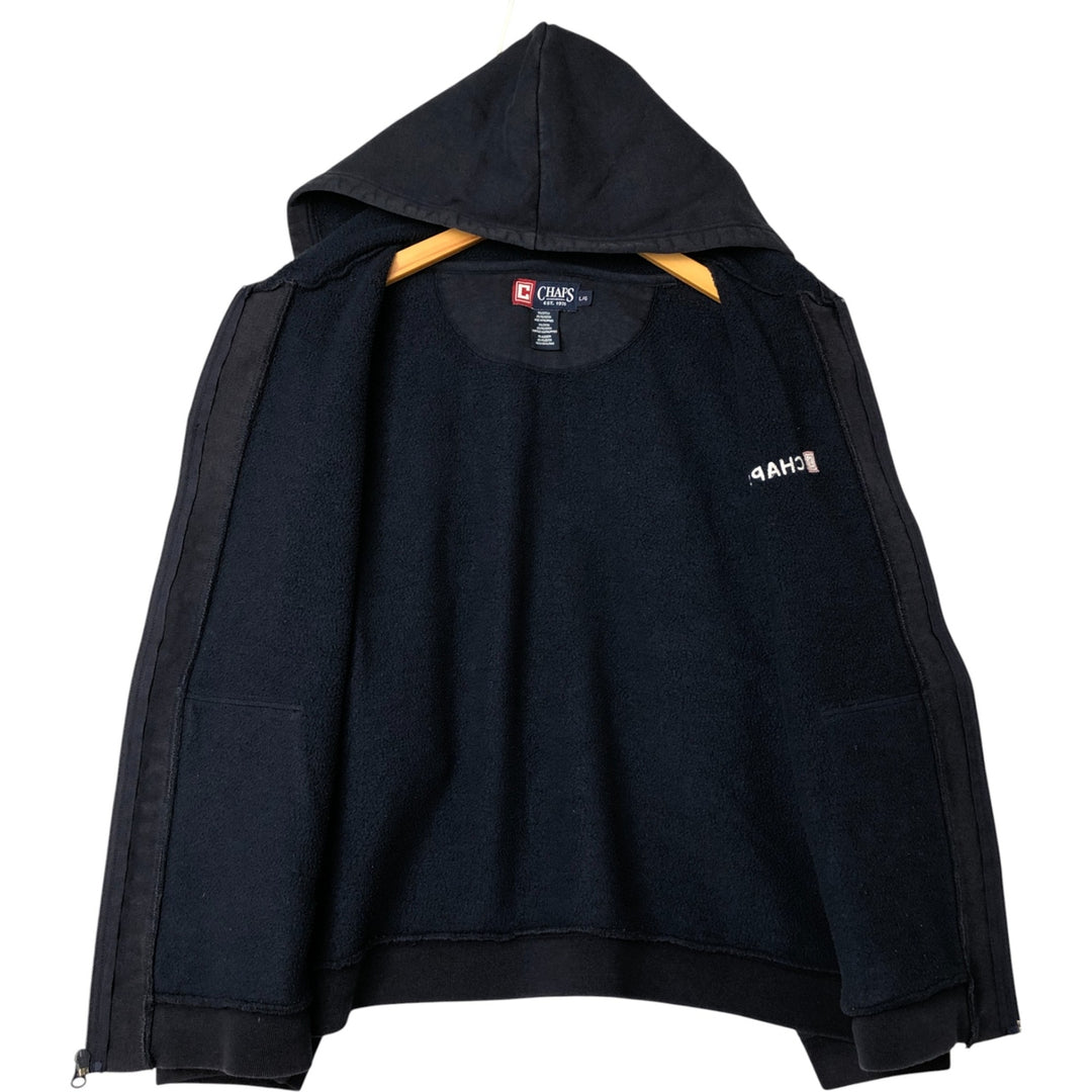 Ralph Lauren CHAPS full-zip sweatshirt hoodie, men's size L cotton navy blue type Vintage Second Hand