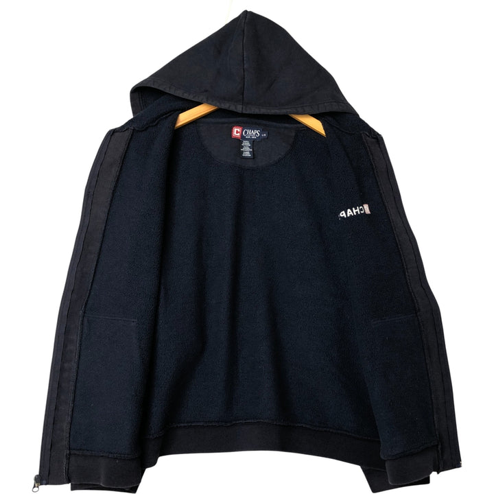 Ralph Lauren CHAPS full-zip sweatshirt hoodie, men's size L cotton navy blue type Vintage Second Hand