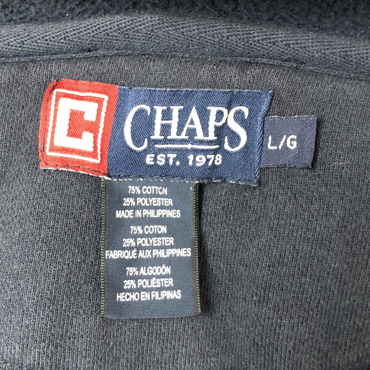 Ralph Lauren CHAPS full-zip sweatshirt hoodie, men's size L cotton navy blue type Vintage Second Hand