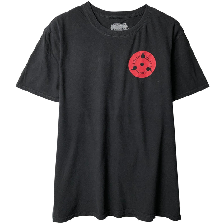 2000'S NARUTO SHIPPUDEN Naruto Shippuden Uchiha Itachi Anime Character Print T-Shirt Men's Size L cotton black type Vintage Second Hand