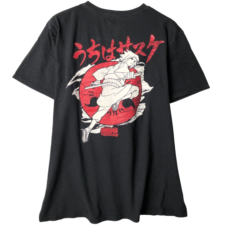 2000'S NARUTO SHIPPUDEN Naruto Shippuden Uchiha Itachi Anime Character Print T-Shirt Men's Size L cotton black type Vintage Second Hand