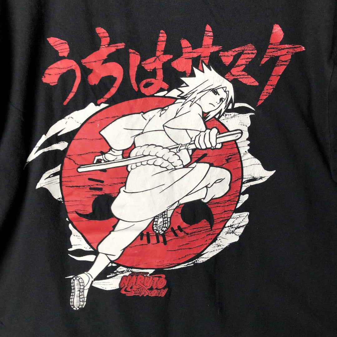 2000'S NARUTO SHIPPUDEN Naruto Shippuden Uchiha Itachi Anime Character Print T-Shirt Men's Size L cotton black type Vintage Second Hand