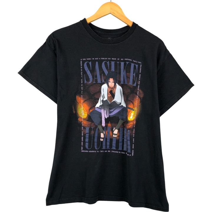 2000'S NARUTO SHIPPUDEN Naruto Shippuden Uchiha Itachi Anime Character Print T-Shirt Men's Size L cotton black type Vintage Second Hand
