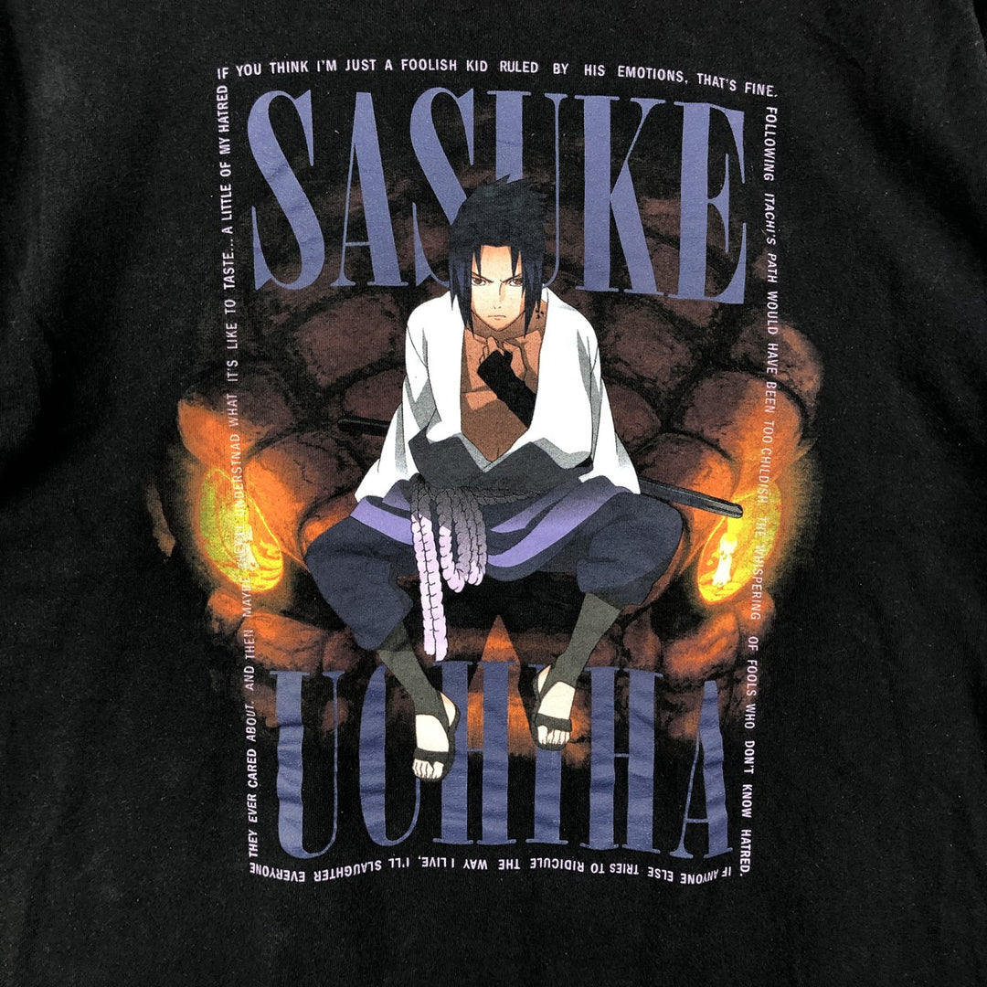 2000'S NARUTO SHIPPUDEN Naruto Shippuden Uchiha Itachi Anime Character Print T-Shirt Men's Size L cotton black type Vintage Second Hand