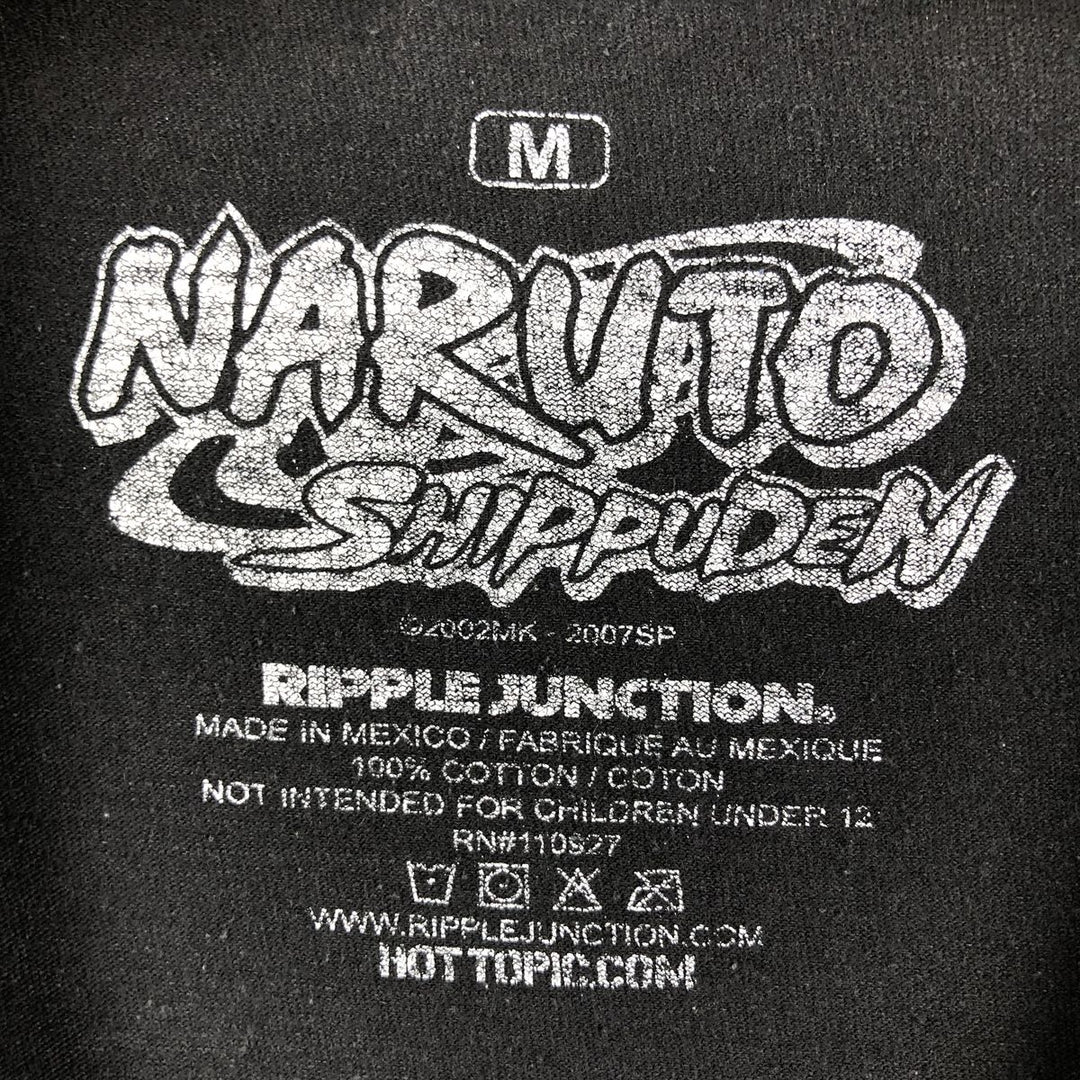 2000'S NARUTO SHIPPUDEN Sasuke Anime Character Print T-Shirt, Men's Size Medium cotton black type Vintage Second Hand