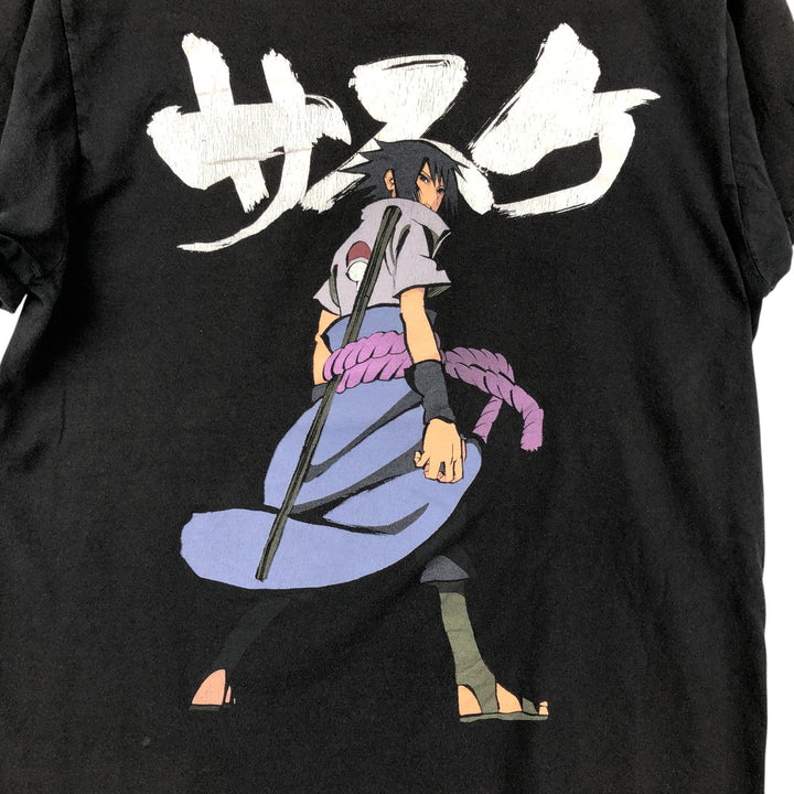 2000'S NARUTO SHIPPUDEN Sasuke Anime Character Print T-Shirt, Men's Size Medium cotton black type Vintage Second Hand