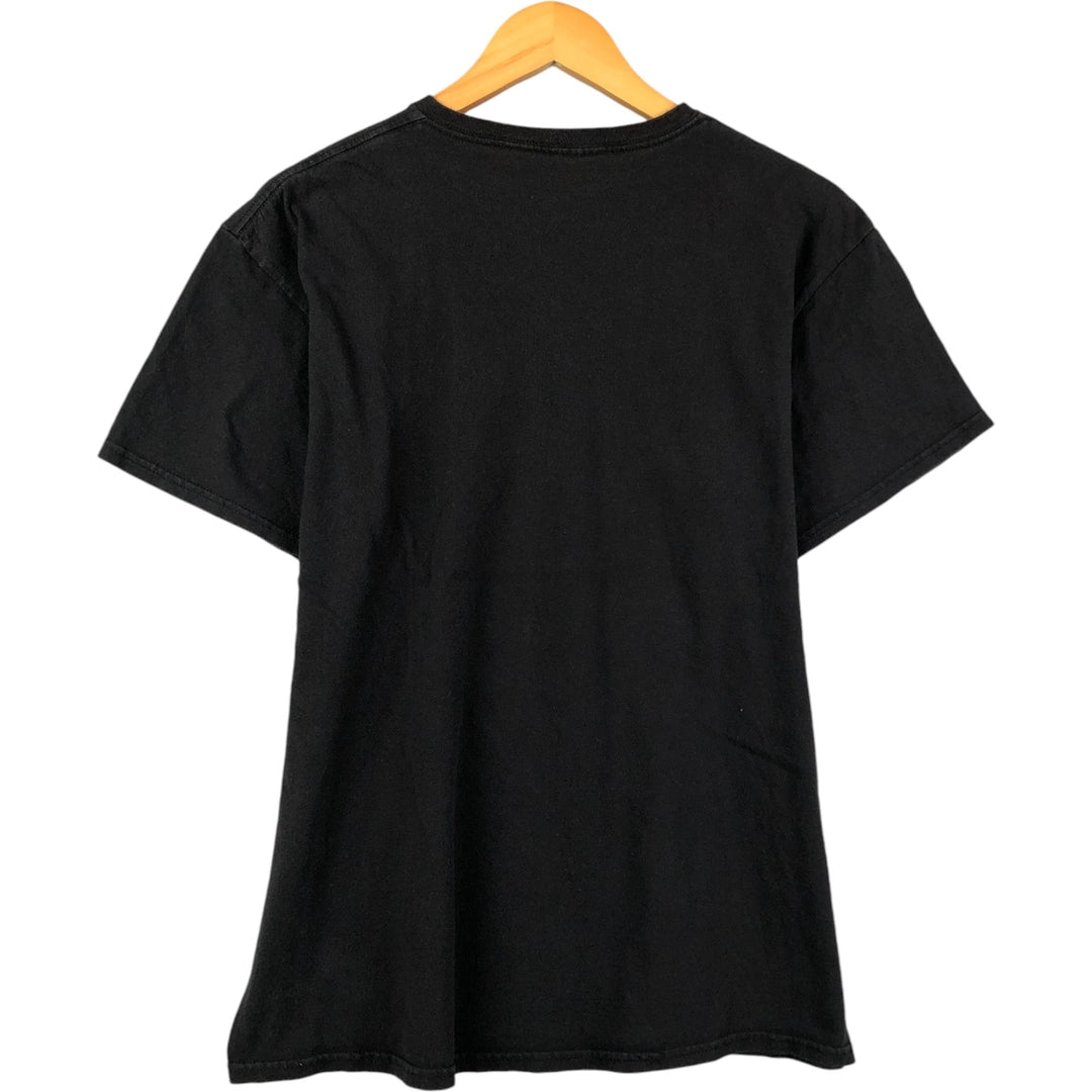 Hunter x Hunter anime character print T-shirt, men's size L (approx.) cotton black type Vintage Second Hand