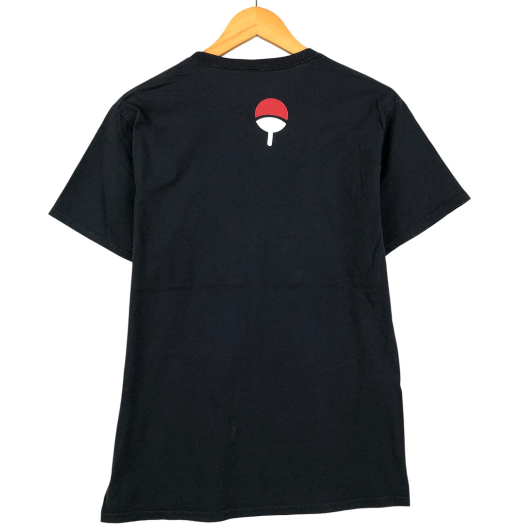 2000'S NARUTO SHIPPUDEN Naruto Shippuden Uchiha Sasuke Itachi Anime Character Print T-Shirt Men's Size Medium cotton black type Vintage Second Hand