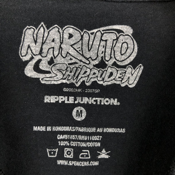 2000'S NARUTO SHIPPUDEN Naruto Shippuden Uchiha Sasuke Itachi Anime Character Print T-Shirt Men's Size Medium cotton black type Vintage Second Hand
